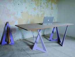 Pair of trestle table legs black metal desk and table base frame 700mm high. Folding Sawhorse Tables Trestle Legs Table Is The Short On Cash Solution To Small Spaces