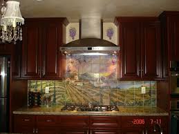 tre sorelle hand painted tile mural