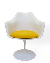 Eero Saarinen Tulip Chair Circa 1950 1980 Yellow Cushion And White Base Vintage Chair Tulip Chair Saarinen Eero Saarinen Tulip Chair Chair