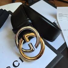 Black And Gold Gucci Belt Gucci Man Belt Grainy Leather Black With Gold Silver Buckle Gucci Belt Leather Designer Belts