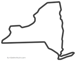New York Map Outline Printable State Shape Stencil Pattern Map Of New York York Map Map Outline