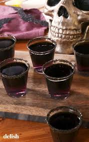 Get Spooky With These Black Magic Jello O Shots Recipe Halloween Party Drinks Halloween Cocktails Halloween Jello