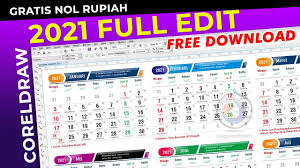 Das aktuelle kalenderblatt für den 5. Template Kalender 2021 Lengkap Di Coreldraw Full Free Cdr Youtube