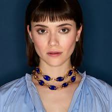 Aletto Brothers, collier à maillons marin en lapis-lazuli et diamants