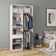 Achat armoire 120 cm à prix discount. Dressing Extensible Blanc H 240 X L 120 160 X P 45 Cm Home Leroy Merlin