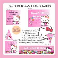 Anak anak 10 pcs hello kitty pink kartu undangan gadis pesta ulang. Paket Dekorasi Ulang Tahun Tema Hello Kitty Shopee Indonesia
