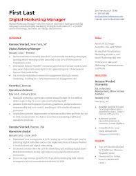 Marketing managers are involved in product development and distribution, creating and implementing marketing strategies, creating sales copy, liaising with company stakeholders, planning events, and managing social media activity. Digital Marketing Manager Resume Example For 2021 Resume Worded