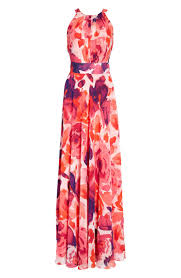 floral print halter maxi dress