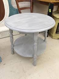 Gray Washed End Table Using Creek Bed With 50 Fresh Egg And 50 Water The Perfect Neutral For Your Living Room Blackberryh End Tables Table Gray Chalk Paint