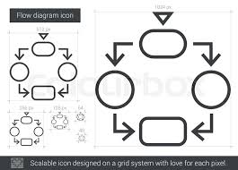 Flow Diagram Vector Line Icon Isolated Stock Vector