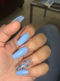 Esta tonalidad tambien conocida como azul pastel es una de las mas. Butterfly Acrylic Nails Acrylic Nails Coffin Short Purple Acrylic Nails Pink Acrylic Nails