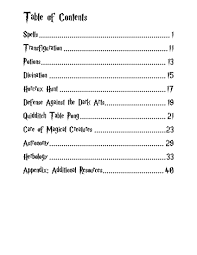 Harry Potter Student Activity Book Table Of Contents Book Activities Harry Potter Horcrux Hunt