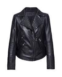 Leather Jacket With Covered Studs Blazers Woman Zara United States Zara Leather Jacket Leather Jacket Leather Blazer Women