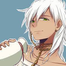 Maybe there's just something about the hair color that lends itself to the soft, feminine features of some of anime's most beautiful male specimens. Dark Skin White Hair Male Solo Zerochan Anime Image Board