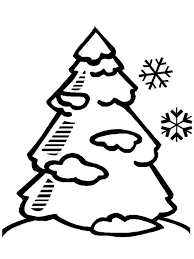 Of the items that you will find on most of our christmas tree coloring pages are the christmas star or angel at the top, baubles hanging from the tree that you can create in any color you choose, candy canes, and of course nicely wrapped presents under. A Pine Tree Covered With Snow On Winter Coloring Page Kids Play Coloring Home