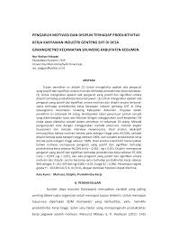 Https Media Neliti Com Media Publications 27853 Id Pengaruh Motivasi Dan Disiplin Terhadap Produktivitas Kerja Karyawan Industri Ge Pdf