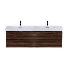 Not only do double vanities look luxurious and add value to your home, but they also allow two people to get ready in the same bathroom without getting in each. Kubebath Bsl80d Wnt Bliss 80 Inch Double Sink Walnut Wall Mount Modern Bathroom Vanity