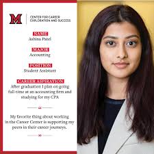🌟This week's Student Employee Spotlight is Ashina Patel! Ashina is one of  our Student Assistants! Swipe ➡️ to learn all about Ashina! #MiamiOH  #HireMiamiOH #LoveAndHonor #studentemployee #careers #prepare #succeed  #connect