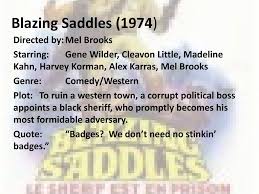 Funny quotes from blazing saddles. Random Ppt Download
