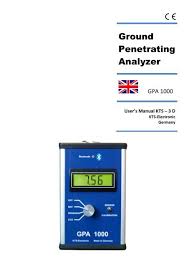 Furthermore the gpa 3000 has the feature to detect also cavities. Download Gpa 1000 Brochure K R B Geo Services