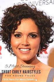 5 Most Stunning Short Curly Hairstyles For Round Faces Curly Hair Styles Short Curly Haircuts Haircuts For Curly Hair