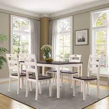 Round wooden black dining table and 4 white chairs homegenies via homegenies.co.uk. Harper Bright Designs 5 Piece Wood Dining Table Set Multiple Colors Walmart Com Wood Dining Table Dining Room Paint Dining Table Setting