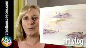 iridescent landscape : acrylic abstract painting