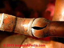 How do you fix a cracked copper pipe without replacing it? Freezing Water Pipe Or Plumbing Drain Pipe Burst Leak Patterns