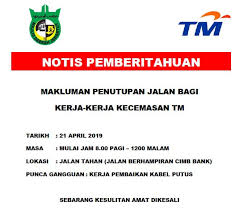 Memang new dlm dunia blog ni xtau nk tulis pe cme bley share a few pic descrption pun xtau nk tulis pe.rajin2 lh komen pe yg bley ahhah klu rasa boring dgn my blog i just can say ada aq kisah??!! Majlis Daerah Jerantut Mdjerantut Pemakluman Notis Pemberitahuan Penutupan Jalan Bagi Kerja Kerja Kecemasan Tm Seperti Ketetapan Berikut Sila Berhati Hati Dan Sebarkan Maklumat Ini Segala Kesulitan Amat Dikesali Facebook