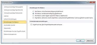 2013 (speichern meiner datei als makro aktiviert arbeitsmappe). Aktivieren Oder Deaktivieren Von Makros In Office Dateien