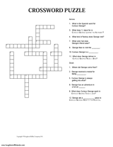 Our 3rd grade determining meaning using context clues worksheets to teach children about reading a situation. Curious George Crossword Puzzle Printable Pre K 3rd Grade Teachervision