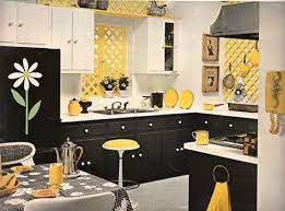 Black white and yellow kitchen ideas. Pin By April On Home Sweet Home Kitchen Remodel Modern Kitchen Design Retro Kitchen