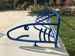 A bicycle parking rack, usually shortened to bike rack and also called a bicycle stand, is a device to which bicycles can be securely attached for parking purposes. Decorative Bike Racks Installed Throughout Berea Community Voices Cleveland Com