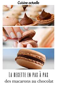 La Recette En Pas A Pas Des Macarons Au Chocolat Macaron Chocolat Macaron Facile Recette Macaron Facile