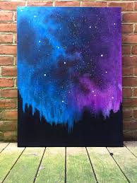 Crystal Galaxy Painting Artwork Purple Cosmic Decor