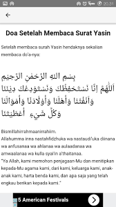 Fadhilah surat yasin 1.untuk mati syahid sesuai dengan hadits yang menyatakan bahwa barang siapa yang membiasakan membaca yasin setiap malam maka tanpa terduga dia menemui ajalnya, maka matinya dalam keadaan syahid. Yasin Fadilah Lengkap Fur Android Apk Herunterladen