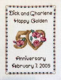 Also use our online tools and caption/border maker to chart your own text and words. Golden Anniversary Cross Stitch Pattern By Sharon Lomo Crosstitch Com