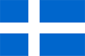 Skottlands flagg består av et hvitt andreaskors på blått felt, eller med heraldisk beskrivelse, azure, a saltire argent.korset symboliserer apostelen andreas, landets skytshelgen. Resa I Vikingabygder Shetland Orkney Skotska Hoglandet Och Yttre Hebriderna Rainer Stalvik Forelasare