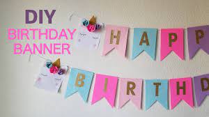 Diy Unicorn Birthday Banner Youtube Diy Birthday Banner Diy Party Banner Party Banner Template