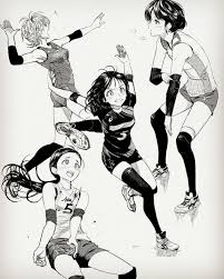 Volleyball Doodle Ink Clipstudio Lineart Drawing Pe Anime Poses Reference Anime Character Drawing Volleyball Drawing