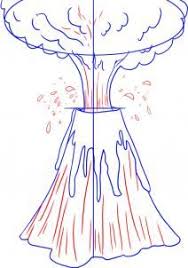 Drawing Printout How To Draw A Volcano Volcano Drawing Drawings Guided Drawing