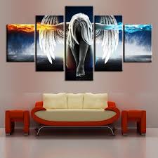 5 Resim Kombinasyonu Tuval Boyama Kartal Kiz Soyut Guzellik Hayvan Ev Dekor Duvar Sanati Oturma Odasi Yatak Odasi Z Living Room Art Cheap Canvas Wall Art Decor
