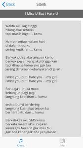 Lalu kata bisa dan hati, tersebar dalam 31 lagu atau 11 persen dari lagu cinta dalam album studio. Lirik Lagu Slank For Android Apk Download