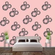 SA Trinion Daisy Floret Stencil Trinion Daisy Floret Reusable Wall Painting  Stencil for Home Decoration Wall Stencil Stencil (Pack of 1, Trinion Daisy  ...