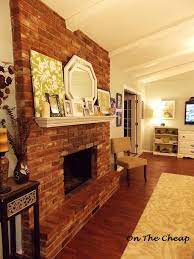 Red Brick Fireplace White Mantel How To Drill Into Brick And Hang A Mantel Red Brick Fireplace Brick Fireplace Brick Fireplace Ideas