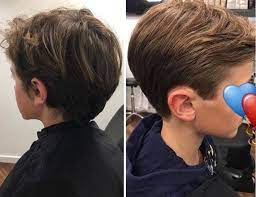 You can style it together with your little one by adding a bit of hair gel and make it look wet. Side Swept Haircut With Layers Boy Haircuts Short Boys Haircuts Boy Haircuts Long