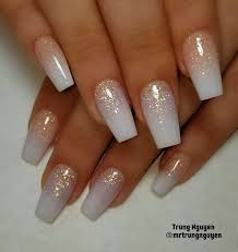 Pour a little glitter polish from the bottle onto a. Ombre Acrylic Nails With Glitter Nail And Manicure Trends