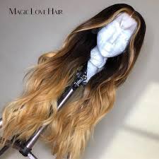 Hair rather blends and looks a bit more natural. Magic Love Honey Blonde Full Lace Human Hair Wigs Colored Lace Frontal Wig Ombre 13x6 Lace Front Human Hair Wig For Black Women Human Hair Lace Wigs Aliexpress