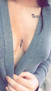 Tiny Small Unalome Sternum Tattoo Ideas For Women Tribal Bohemian Lotus Simple Chest Tatt Www Chest Tattoos For Women Sternum Tattoo Unalome Sternum Tattoo