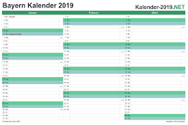 Im anschluss finden sie zusätzlich hinweise zu den sonderregelungen bei religiösen feiertagen und den schulfreien tagen. Kalender 2019 Bayern